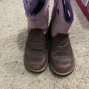 Ariat Kids Brown and Pink Western Boots